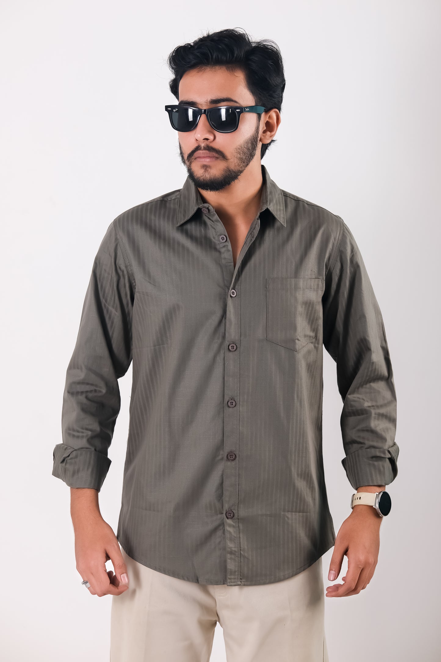 Fine Cotton Long Sleeve Shirt - Ash