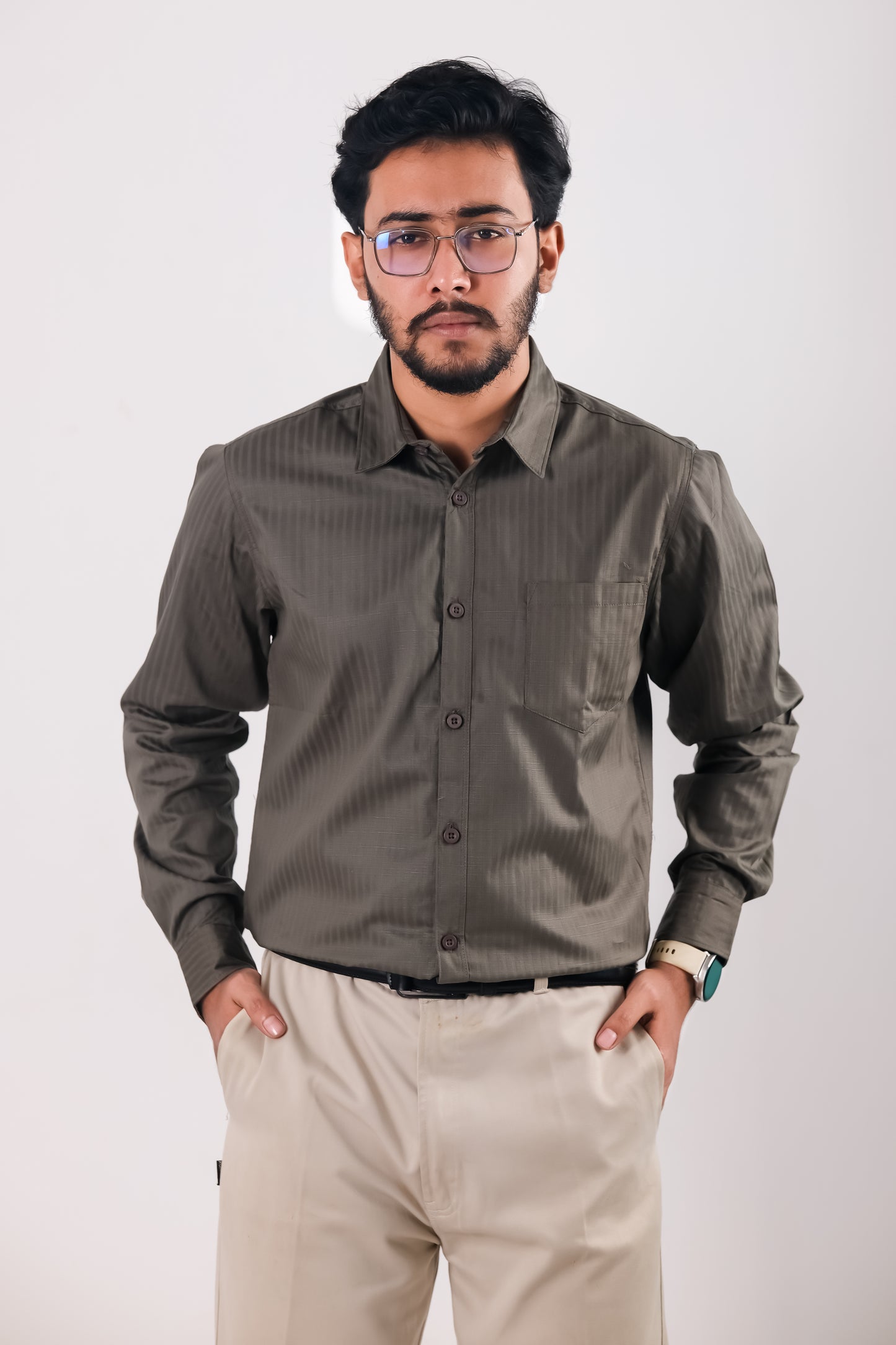 Fine Cotton Long Sleeve Shirt - Ash