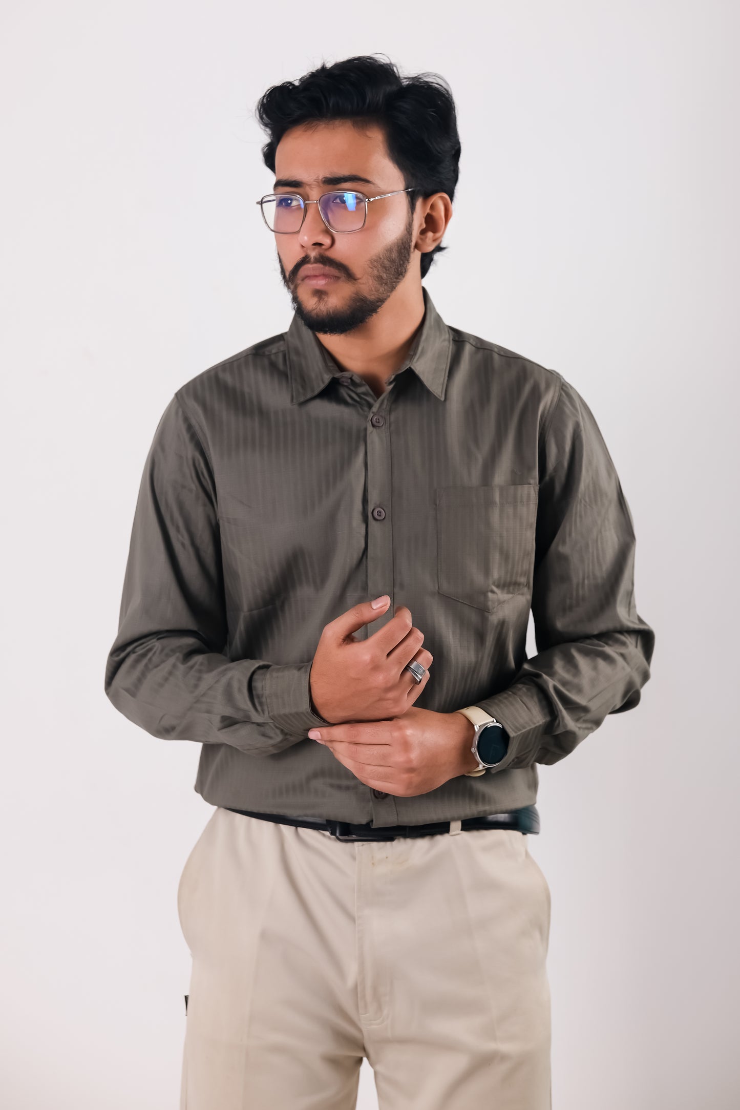 Fine Cotton Long Sleeve Shirt - Ash