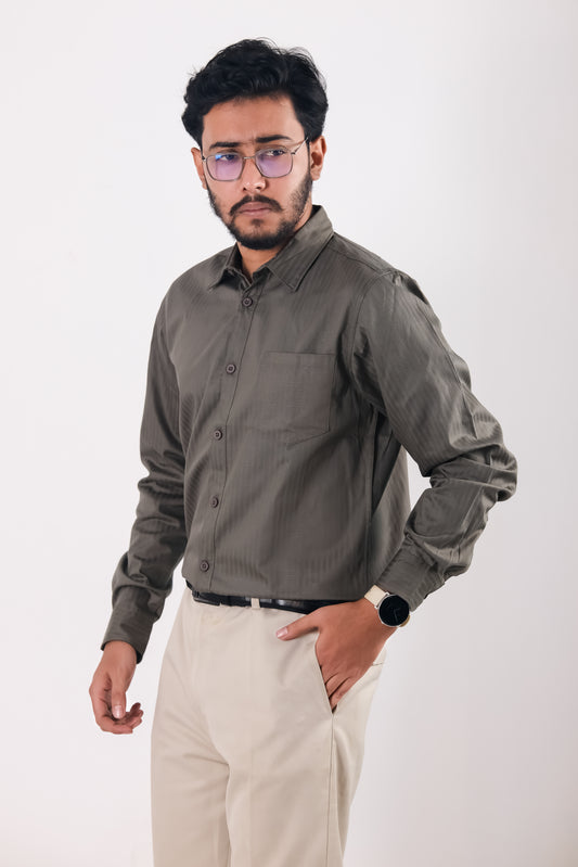 Fine Cotton Long Sleeve Shirt - Ash