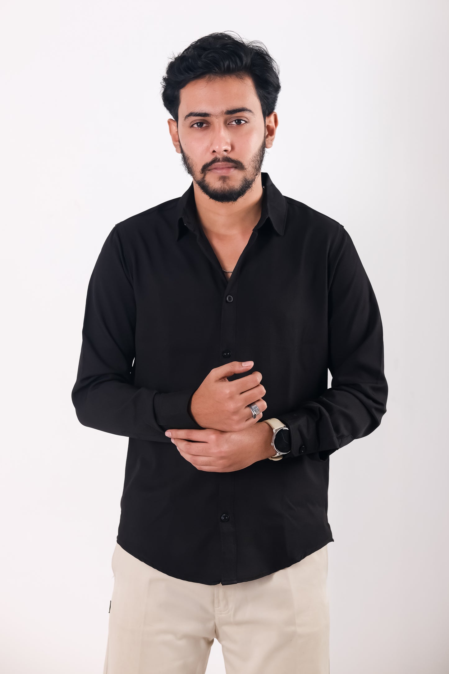 Cherry Cotton Shirt - Black