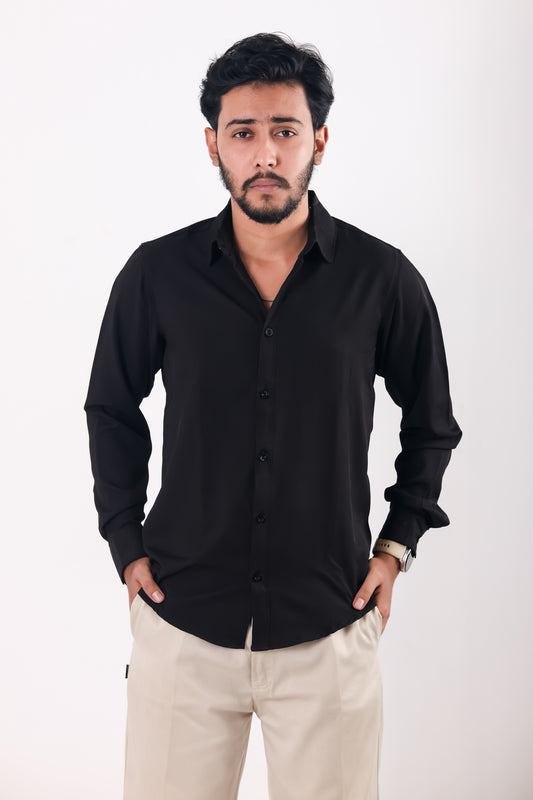 Cherry Cotton Shirt - Black