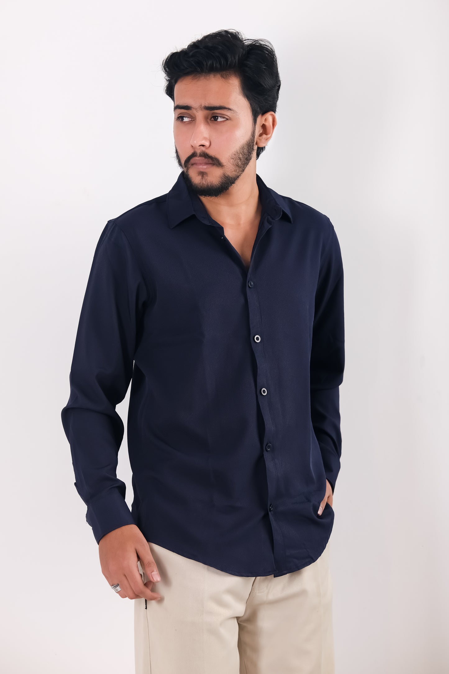 Cherry Cotton Shirt - Navy