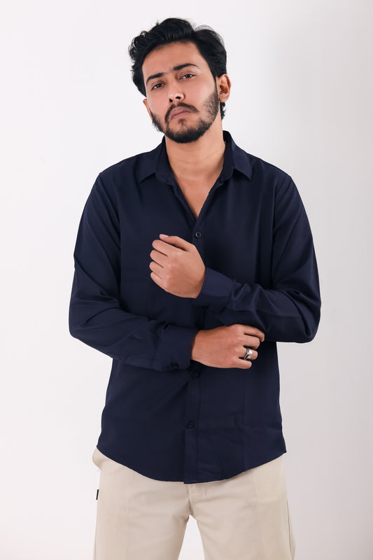 Cherry Cotton Shirt - Navy