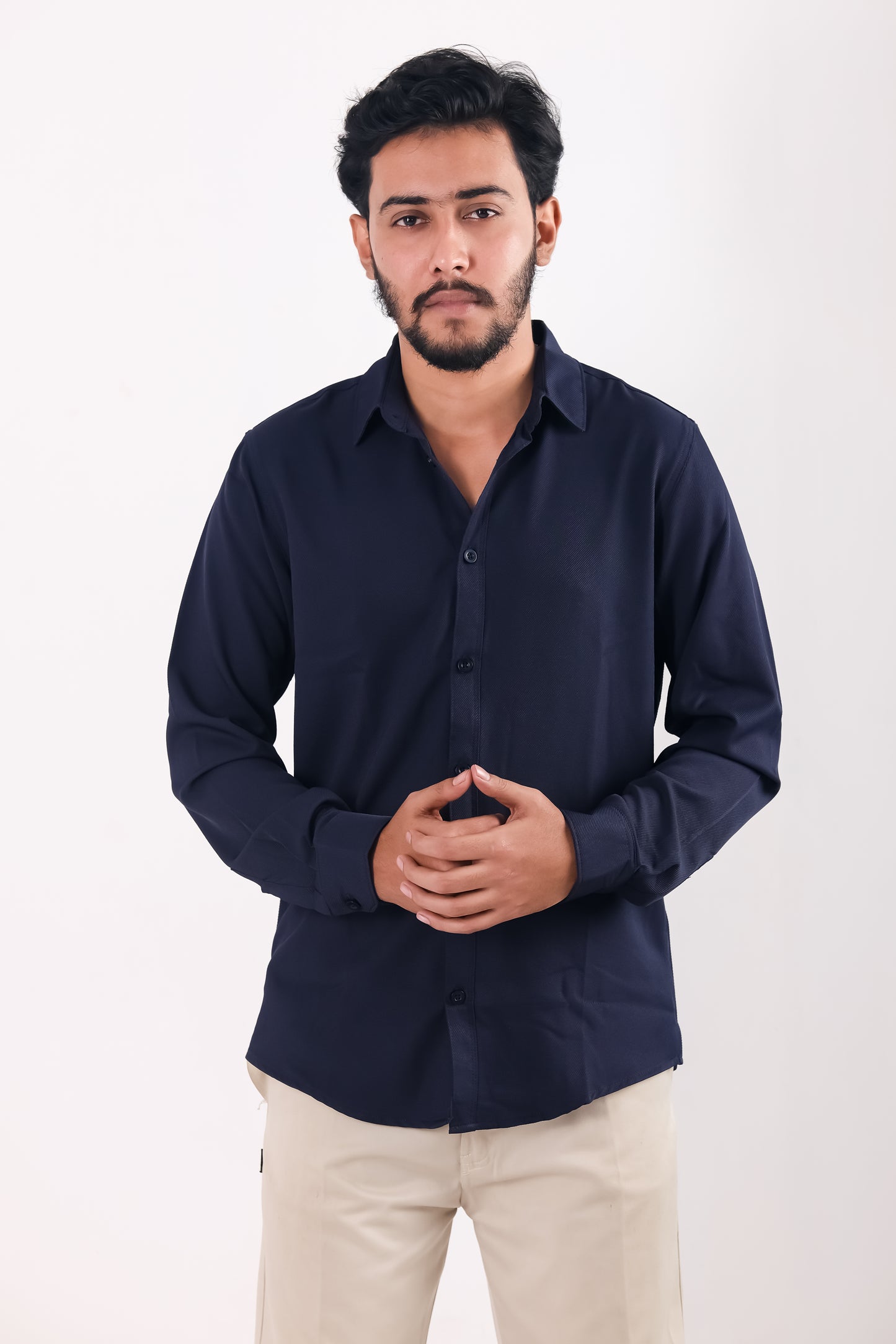 Cherry Cotton Shirt - Navy
