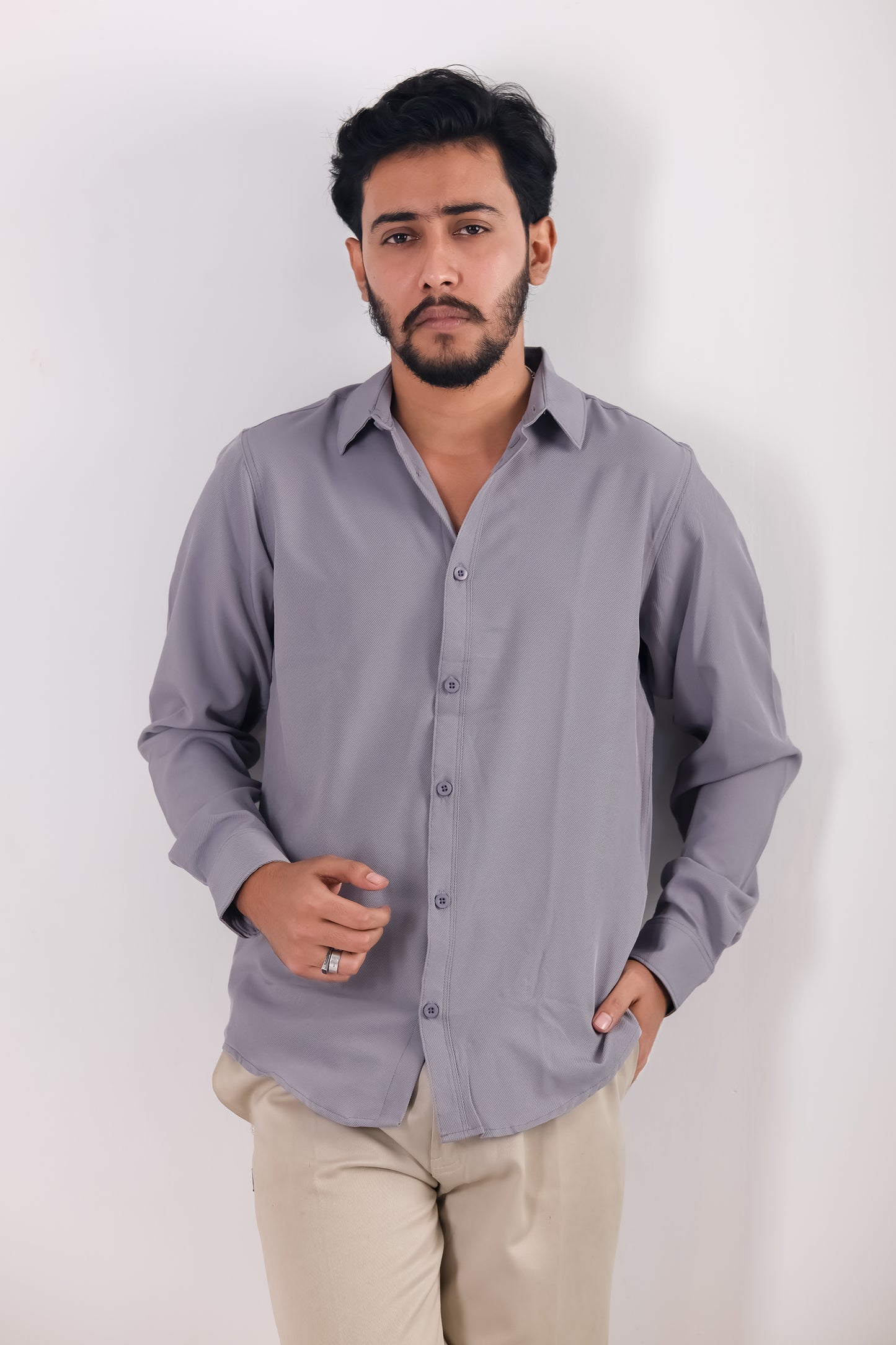 Cherry Cotton Shirt - Ash