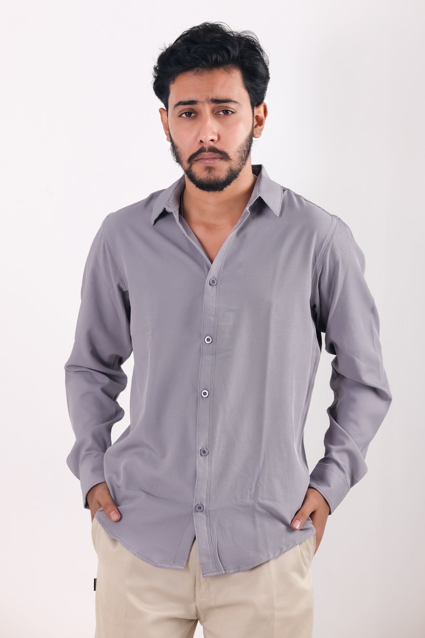 Cherry Cotton Shirt - Ash