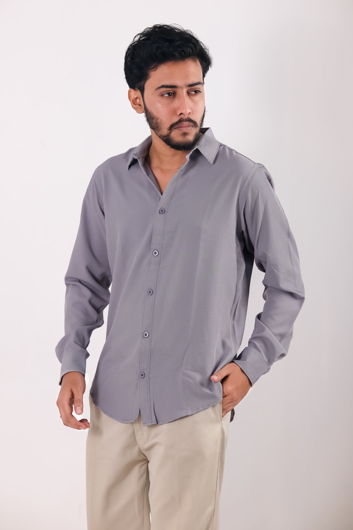 Cherry Cotton Shirt - Ash