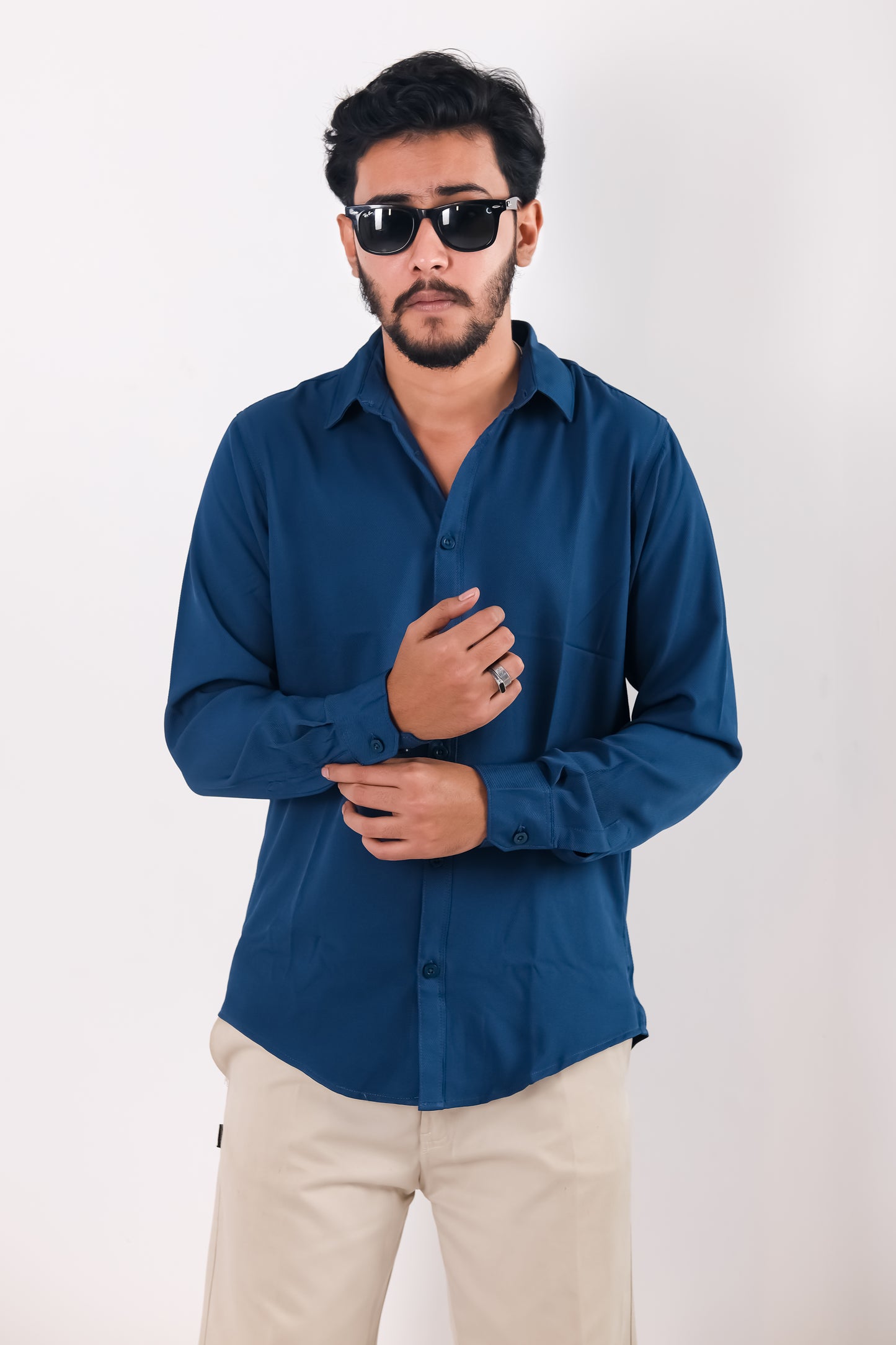 Cherry Cotton Shirt - Royal Blue
