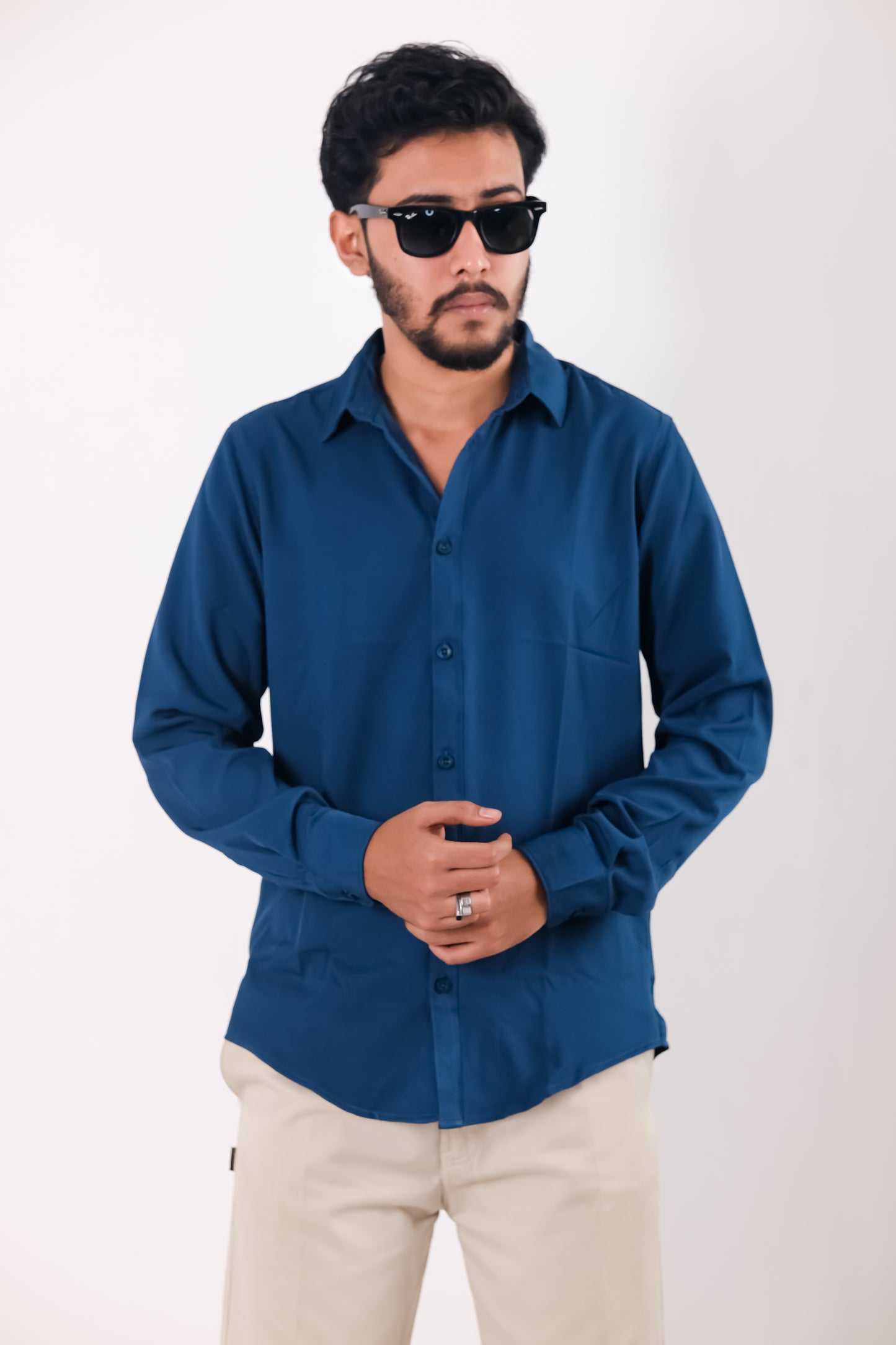 Cherry Cotton Shirt - Royal Blue