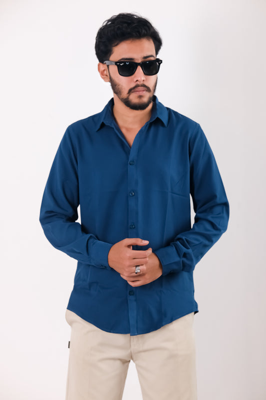 Cherry Cotton Shirt - Royal Blue