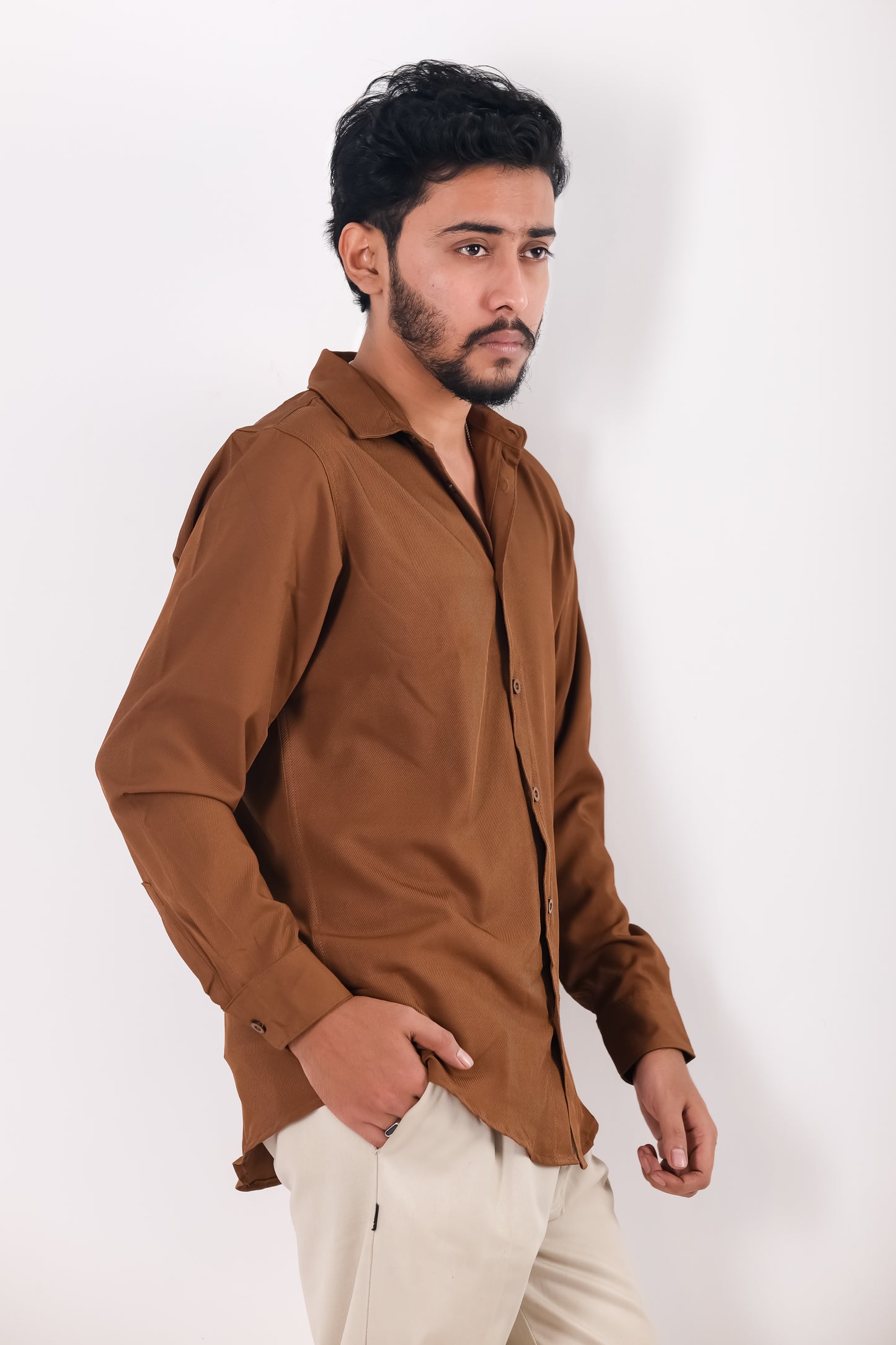Cherry Cotton Shirt - Brown