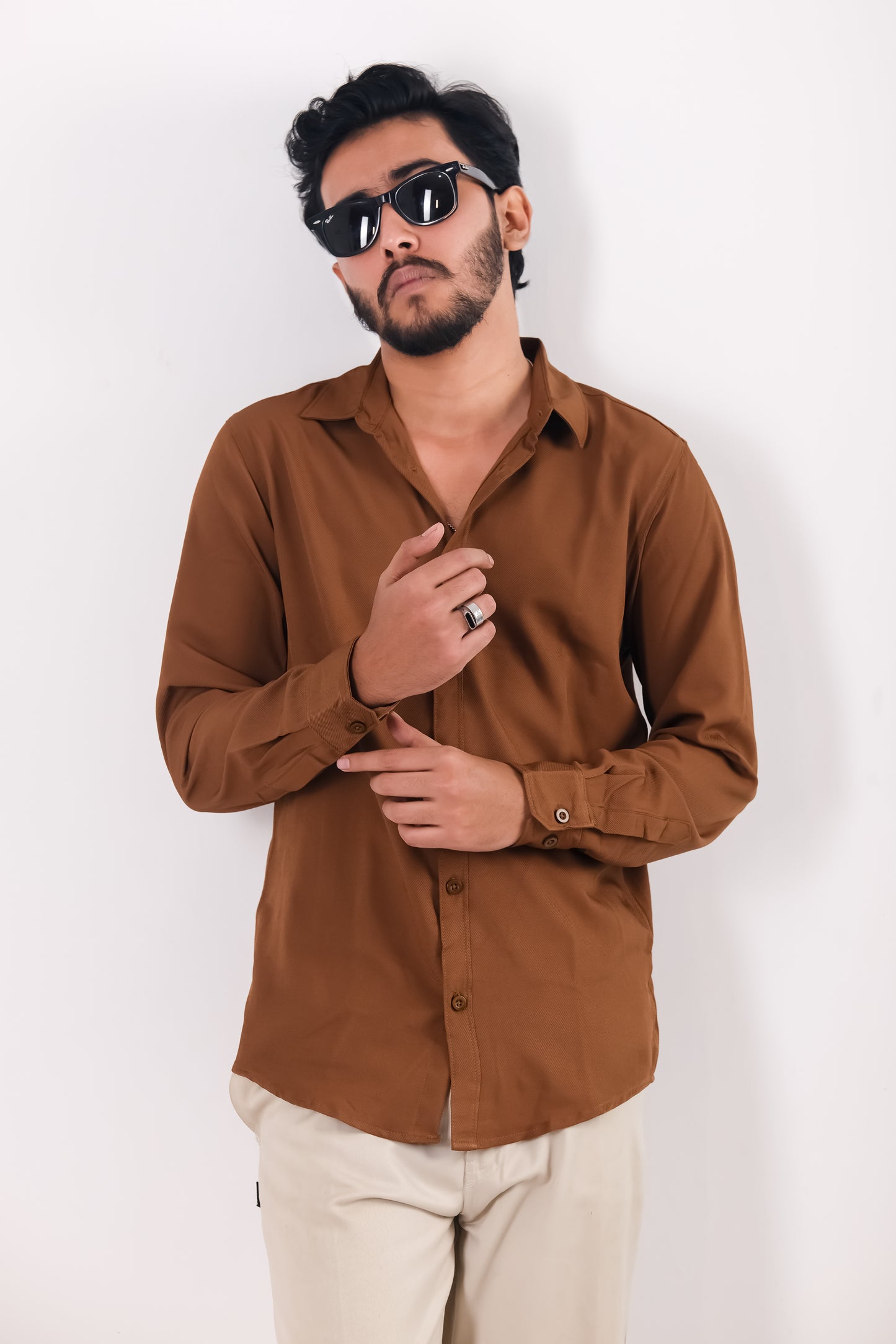 Cherry Cotton Shirt - Brown