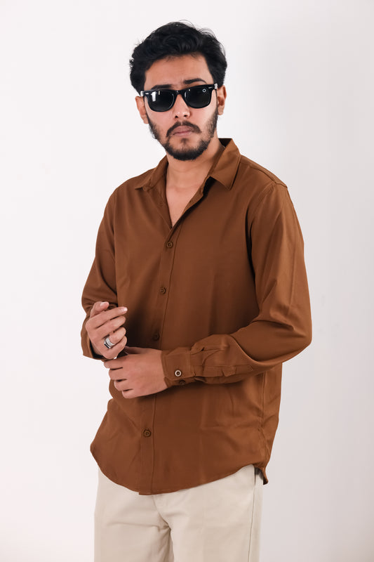 Cherry Cotton Shirt - Brown