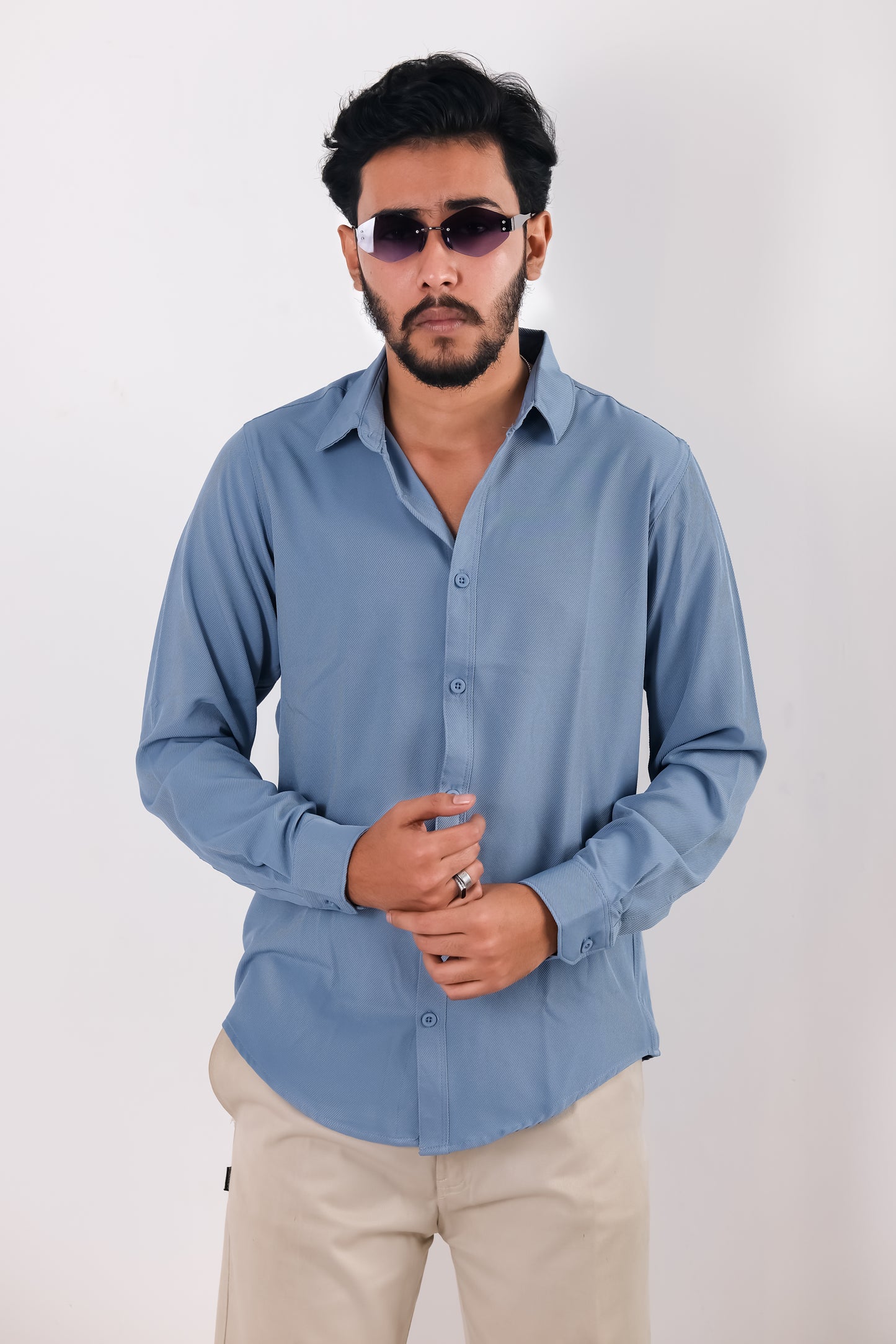 Cherry Cotton Shirt - Sky Blue