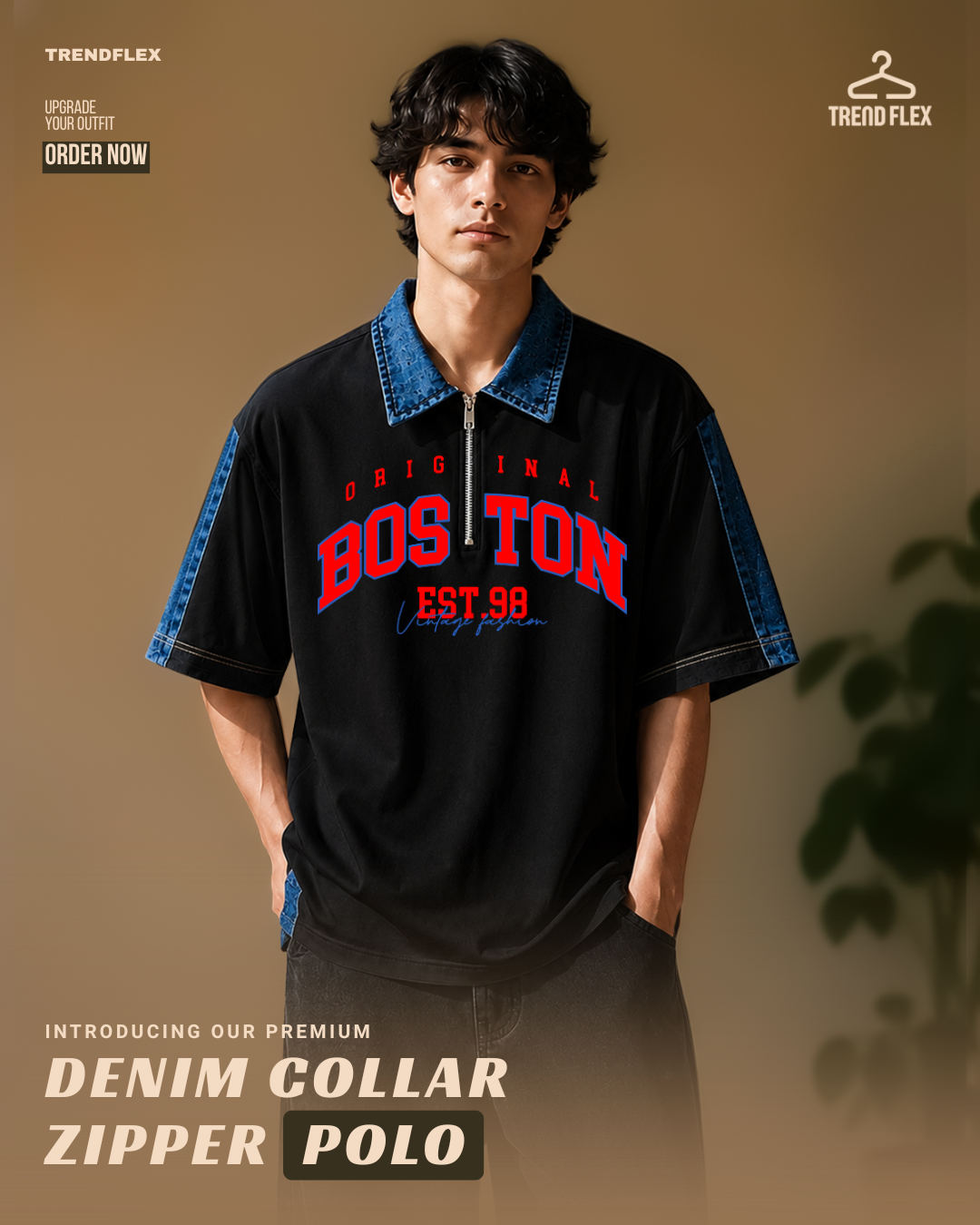 Boston Premium Summer Polo T Shirts for Men with Denim Style