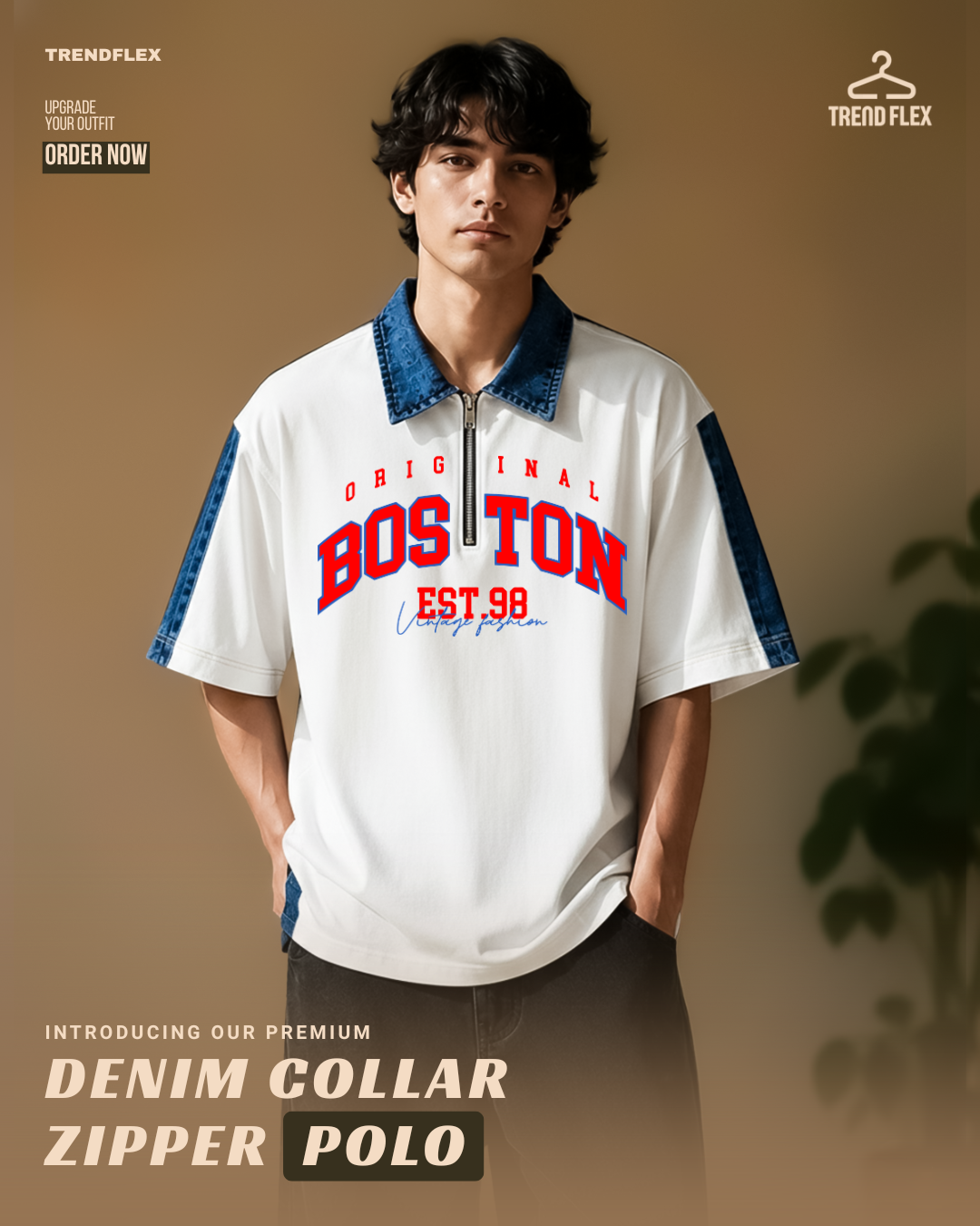 Boston Premium Summer Polo T Shirts for Men with Denim Style
