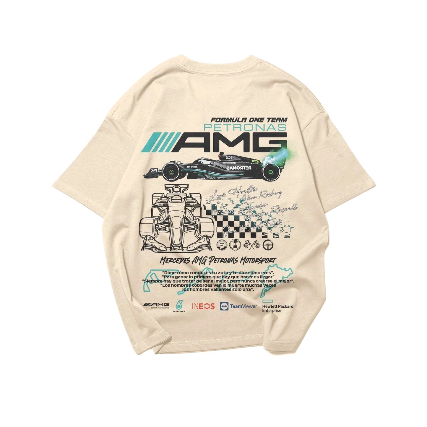 AMG Petronas Formula One Team Oversized T-Shirt – Cream