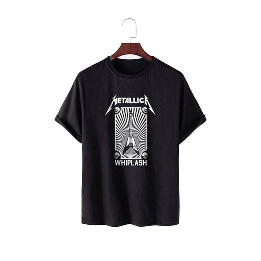Regular Fit - Metallica Whiplash Black Cotton T-Shirt