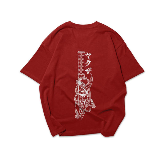 ightning Rock Oversized Tee — Maroon