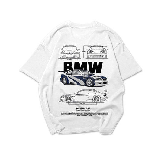 BMW M3 GTR T-Shirt – Premium Car Design l White