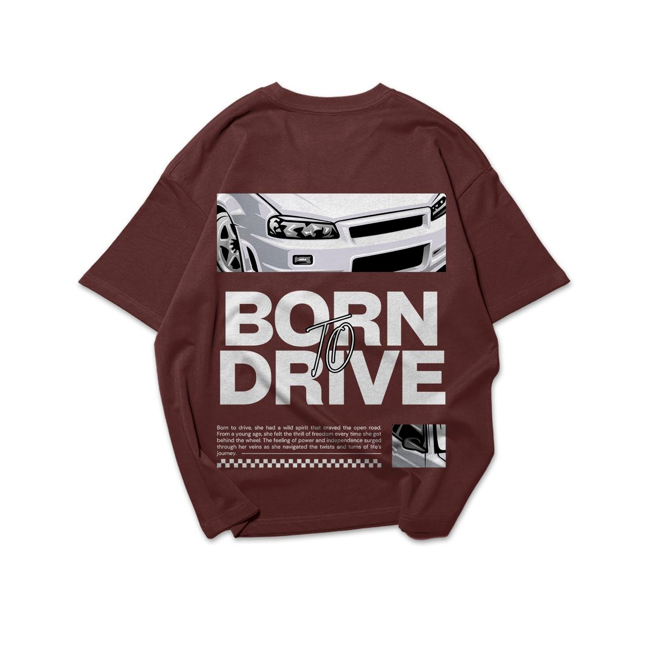 Born to Drive Oversized T-Shirt – Coffee
