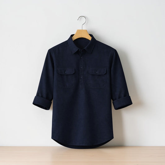 Heritage Luxury Full Sleeve Katua - Navy Blue