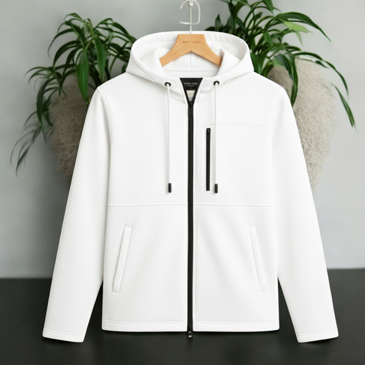 Men's Arms Full Zip Hooded Jacket - White