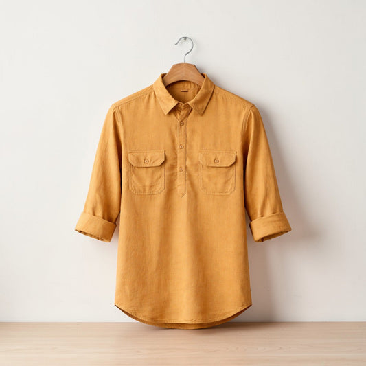 Heritage Luxury Full Sleeve Katua - Mustard Yellow