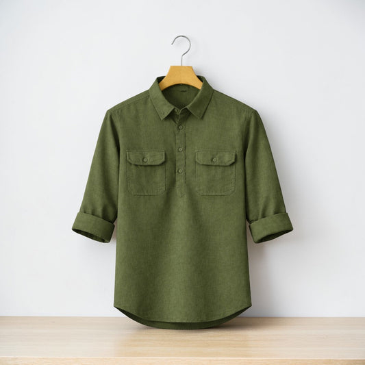 Heritage Luxury Full Sleeve Katua - Olive