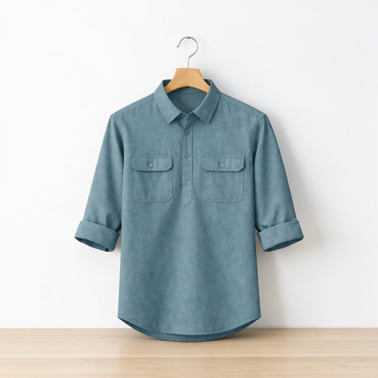Heritage Luxury Full Sleeve Katua - Deep Sea Green