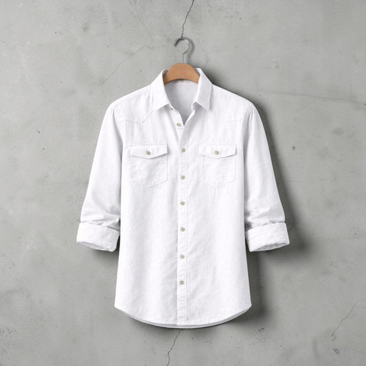 Full Sleeve Casual Shirt For Men - White