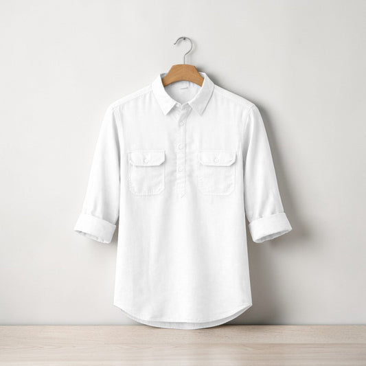 Heritage Luxury Full Sleeve Katua - Pure White